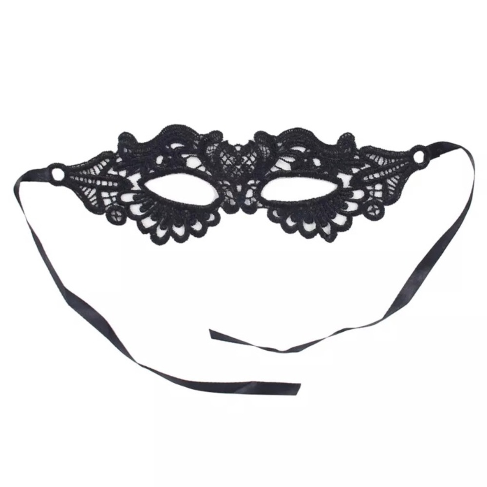 New! Black Lace Masquerade Mask - Picture 5 of 6